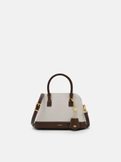Lucia Canvas Handbag - Dark Brown Canvas