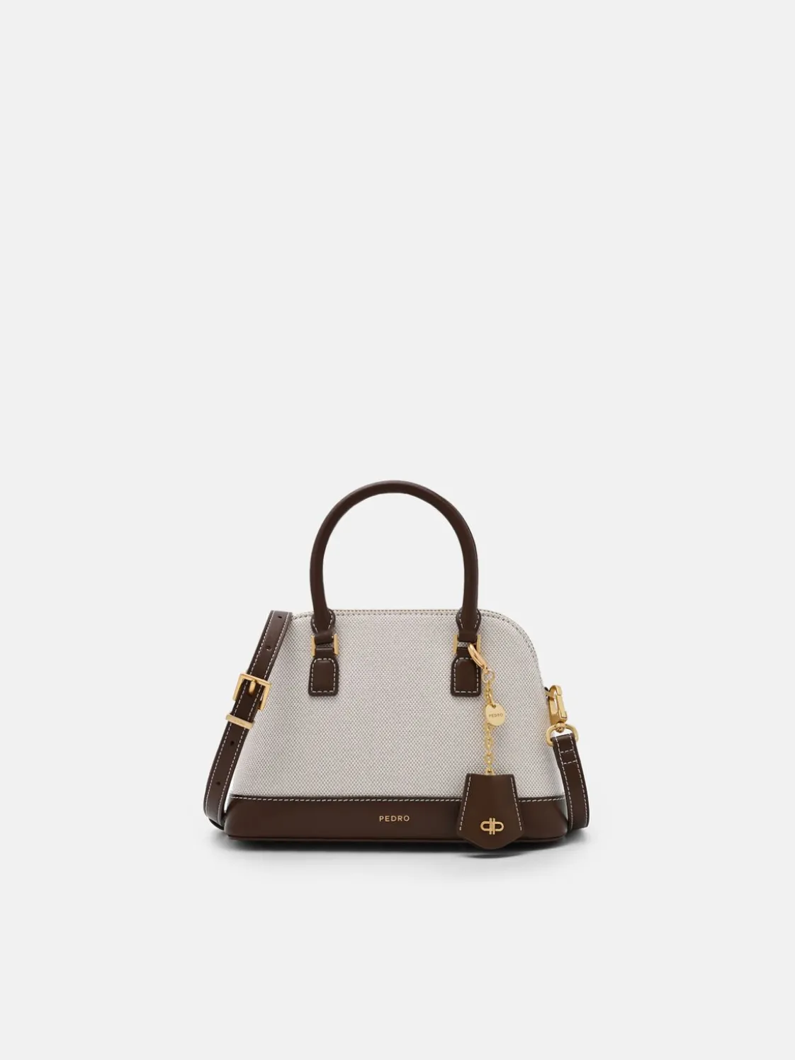 Lucia Canvas Handbag - Dark Brown Canvas