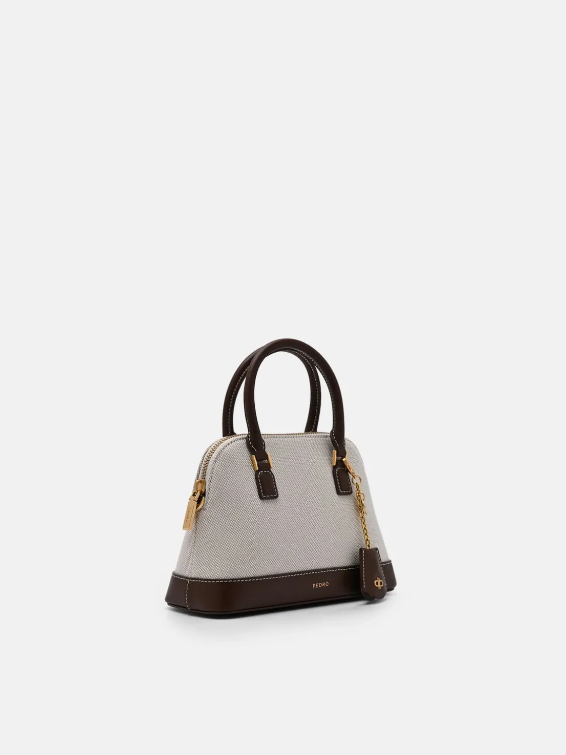 Lucia Canvas Handbag - Dark Brown Canvas