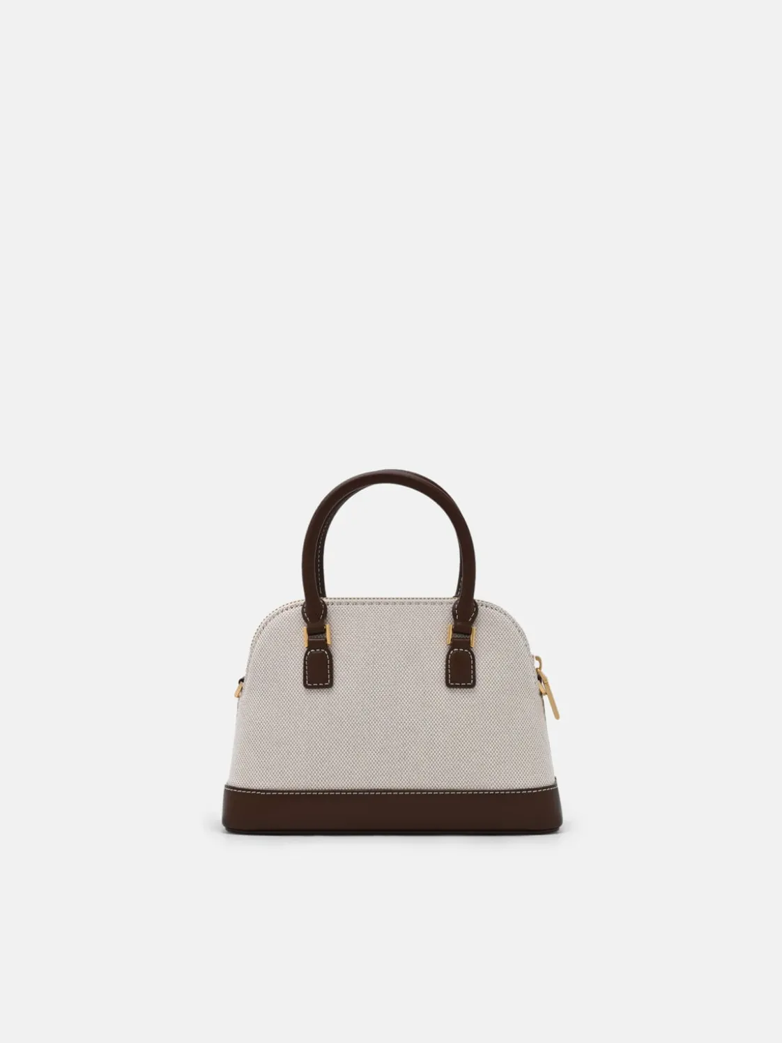 Lucia Canvas Handbag - Dark Brown Canvas