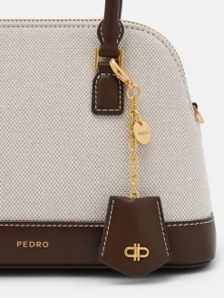 Lucia Canvas Handbag - Dark Brown Canvas
