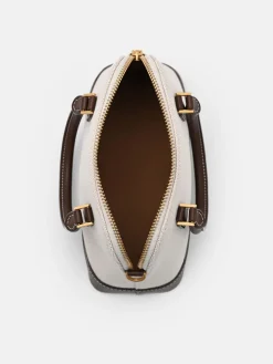 Lucia Canvas Handbag - Dark Brown Canvas