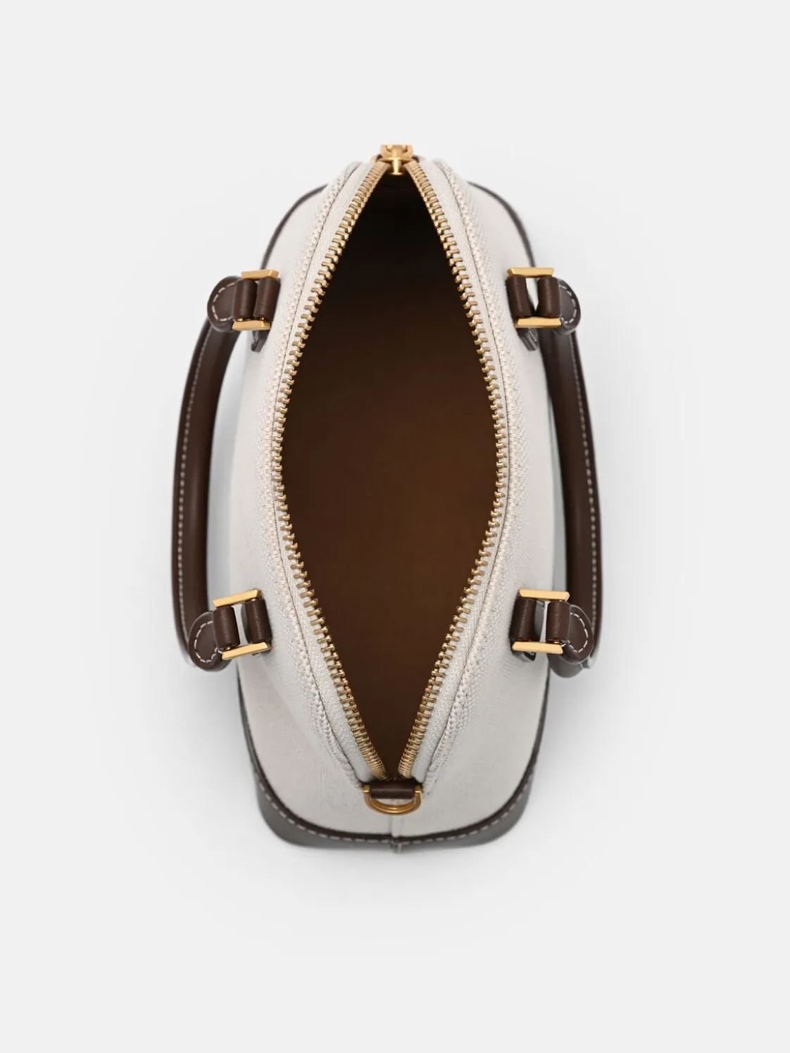 Lucia Canvas Handbag - Dark Brown Canvas