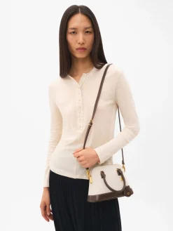 Lucia Canvas Handbag - Dark Brown Canvas
