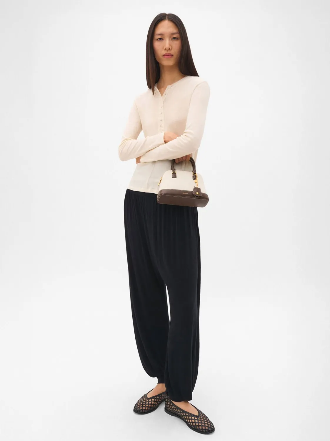 Lucia Canvas Handbag - Dark Brown Canvas