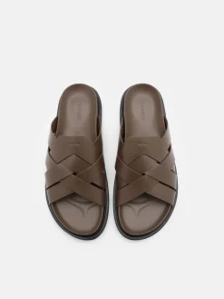 Lukas Slide Sandals - Brown