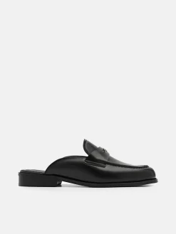 Mackenzie Leather Mule Loafers - Black