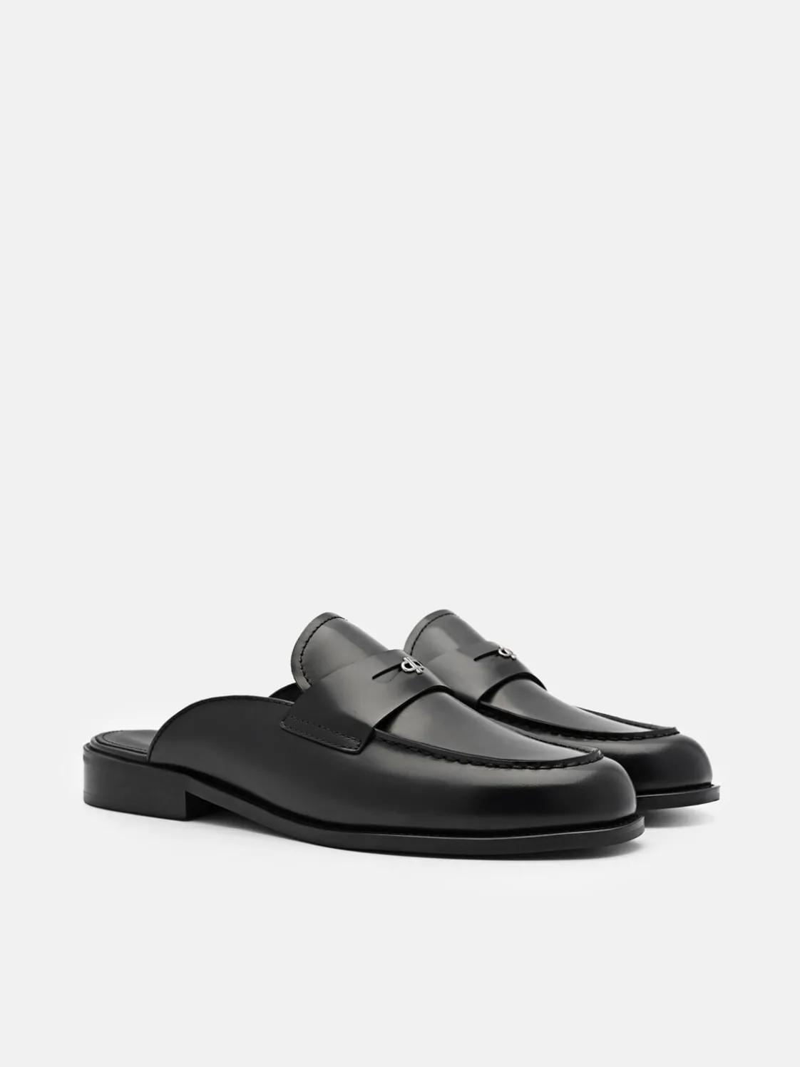Mackenzie Leather Mule Loafers - Black