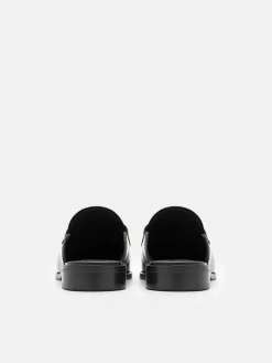 Mackenzie Leather Mule Loafers - Black