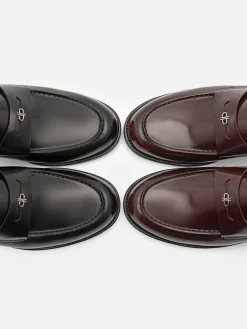 Mackenzie Leather Mule Loafers - Black