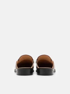 Mackenzie Leather Mule Loafers - Dark Brown