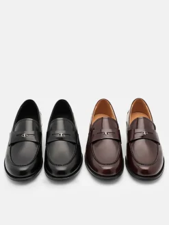 Mackenzie Leather Penny Loafers - Dark Brown