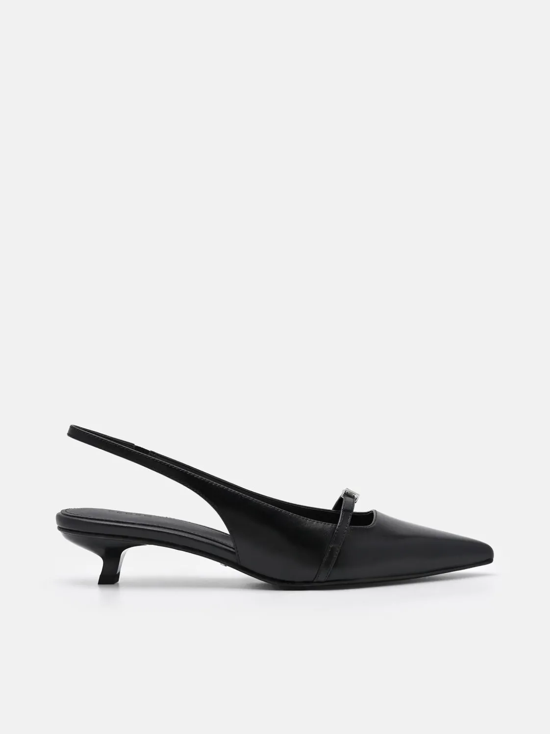 Maggie Leather Slingback Heel Pumps - Black