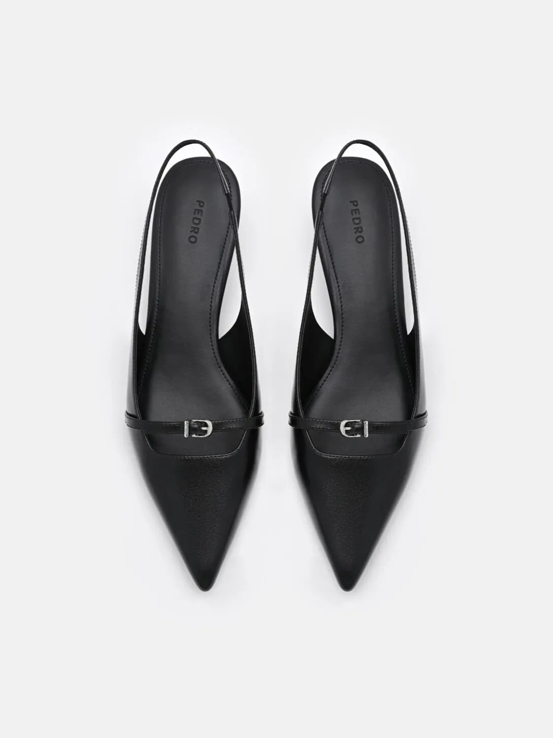 Maggie Leather Slingback Heel Pumps - Black