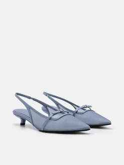 Maggie Mesh Slingback Heel Pumps - Slate Blue