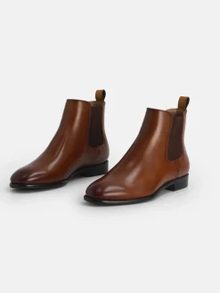 Meg Leather Chelsea Boots - Cognac