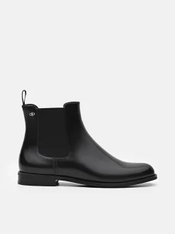 Meg Leather Chelsea Boots - Black