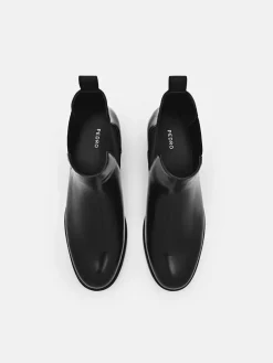 Meg Leather Chelsea Boots - Black
