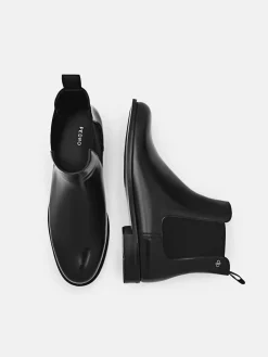 Meg Leather Chelsea Boots - Black