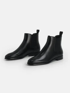 Meg Leather Chelsea Boots - Black