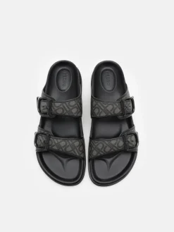 Men's Helix Slide Sandals - Black Embossed