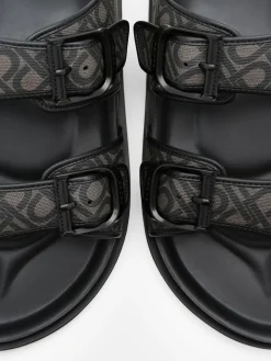 Men's Helix Slide Sandals - Black Embossed