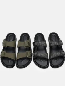 Men's Helix Slide Sandals - Black Embossed