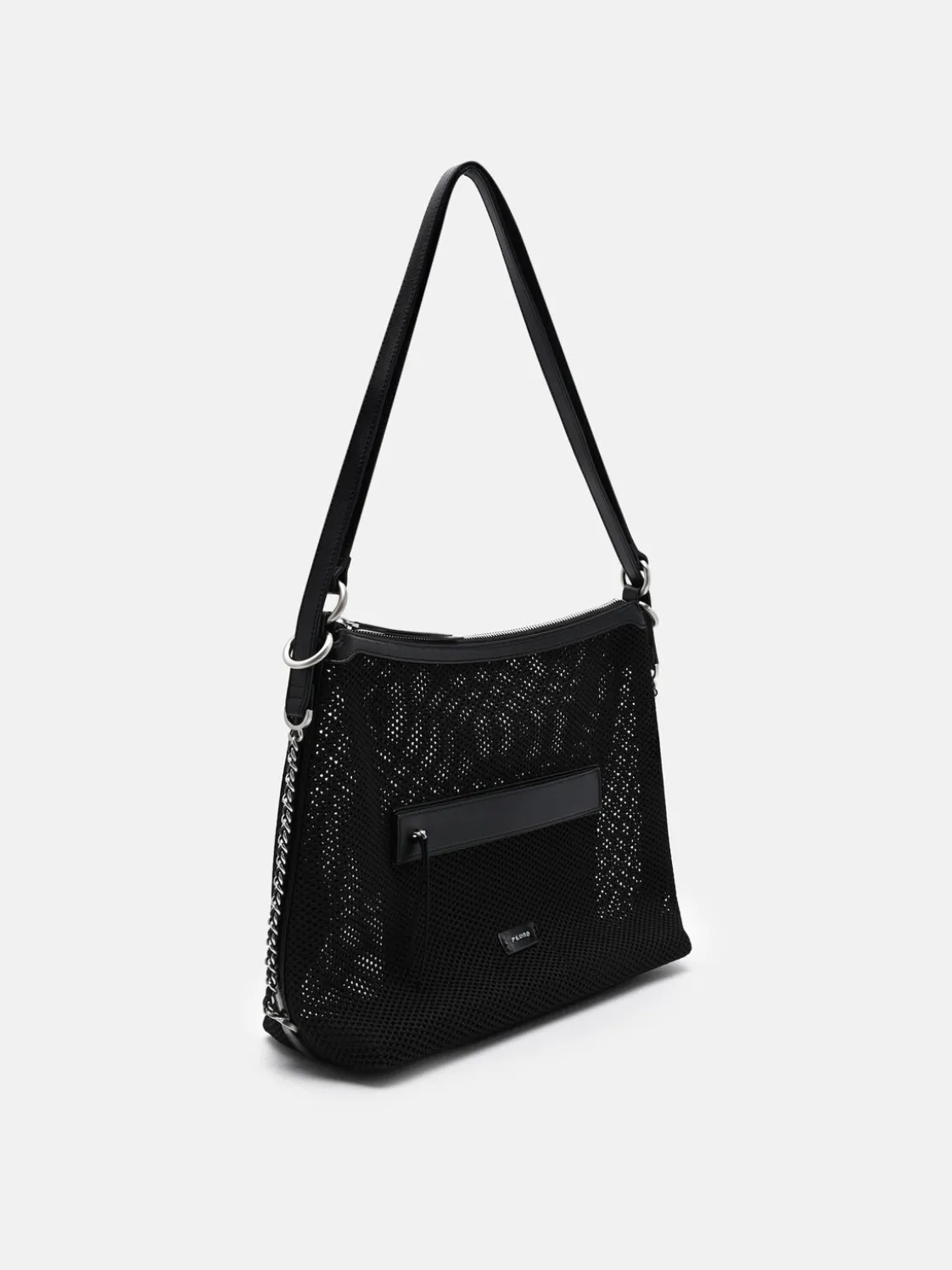 Mesh Slouchy Two-Way Carry Backpack - Black Fabric