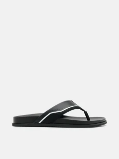 Mesh Thong Sandals - Black