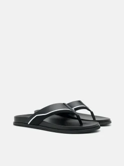 Mesh Thong Sandals - Black
