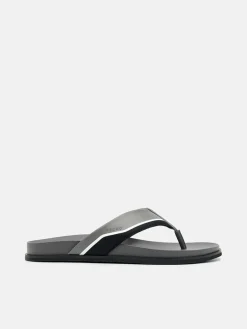 Mesh Thong Sandals - Dark Grey
