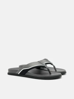 Mesh Thong Sandals - Dark Grey