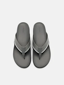 Mesh Thong Sandals - Dark Grey