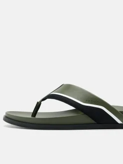Mesh Thong Sandals - Military Green