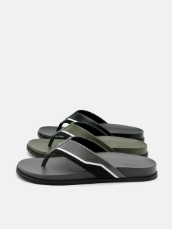 Mesh Thong Sandals - Military Green