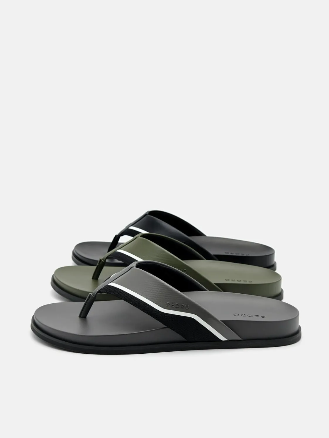 Mesh Thong Sandals - Military Green
