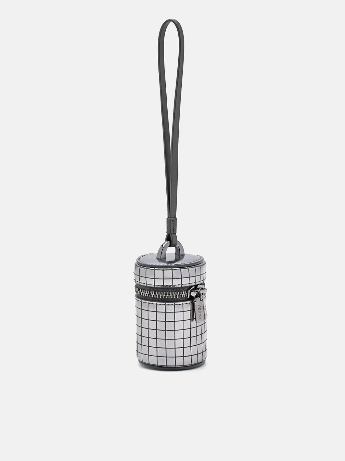 Metallic Leather Mini Pouch - Silver