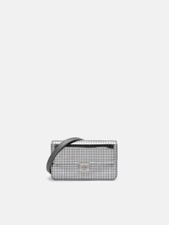 Metallic Leather Shoulder Bag - Silver