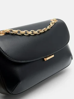 Mini Chainlink Shoulder Bag - Black