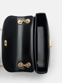 Mini Chainlink Shoulder Bag - Black