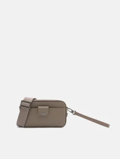 Mini Embossed Leather Pouch - Dark Taupe