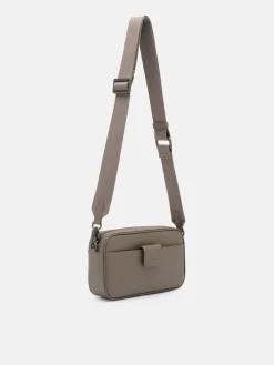 Mini Embossed Leather Pouch - Dark Taupe