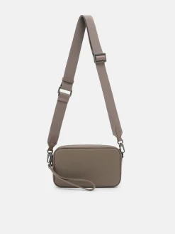Mini Embossed Leather Pouch - Dark Taupe