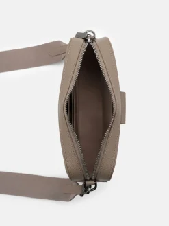 Mini Embossed Leather Pouch - Dark Taupe