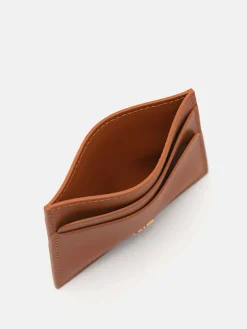 Mini Leather Card Holder - Camel