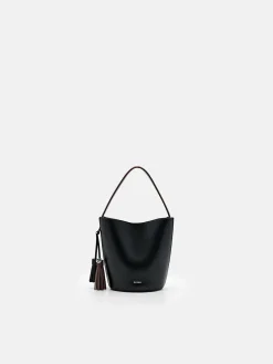 Mini Tassel Bucket Bag - Black