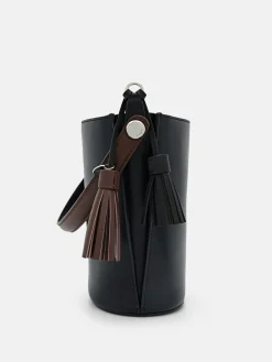 Mini Tassel Bucket Bag - Black