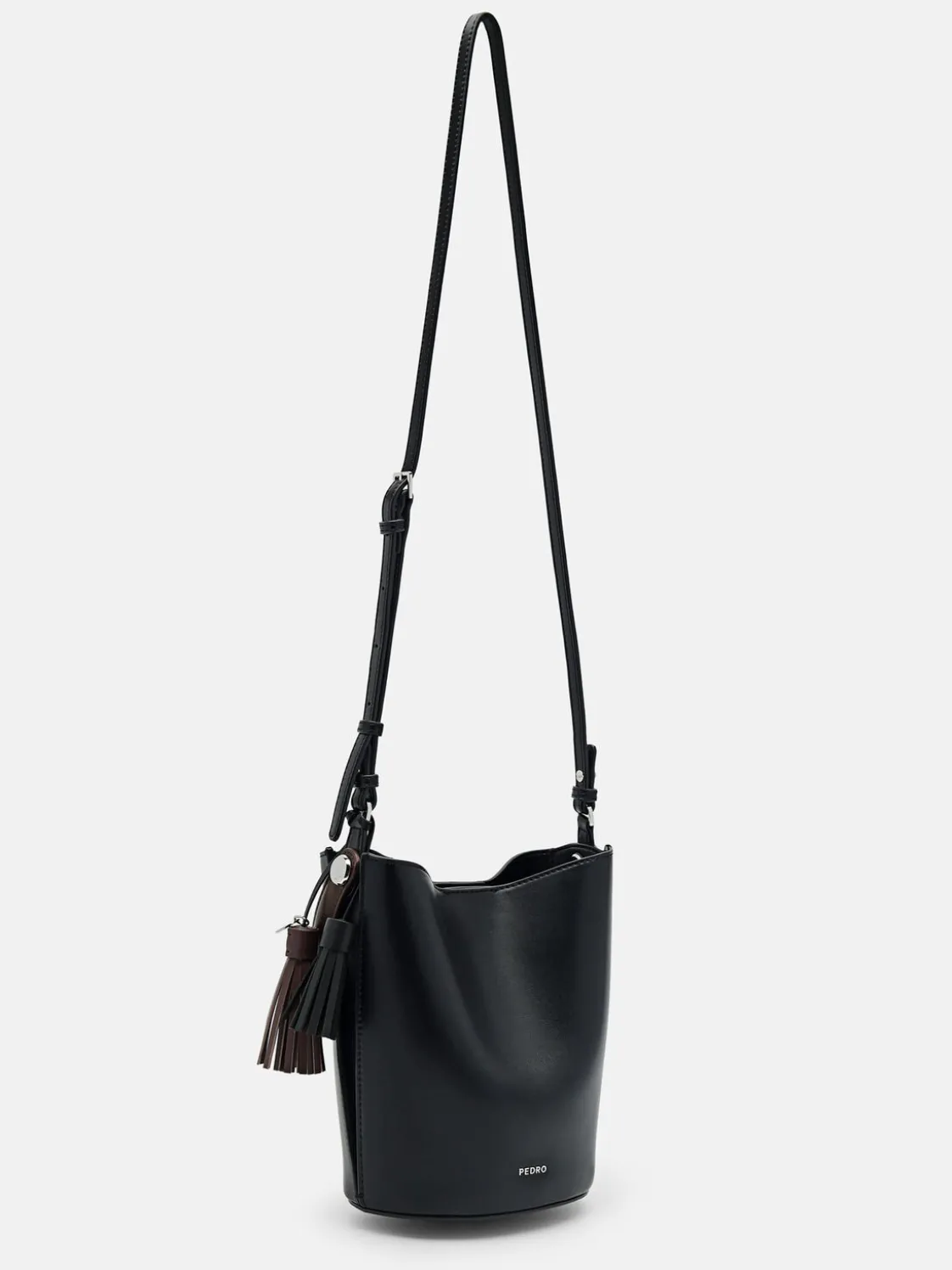 Mini Tassel Bucket Bag - Black