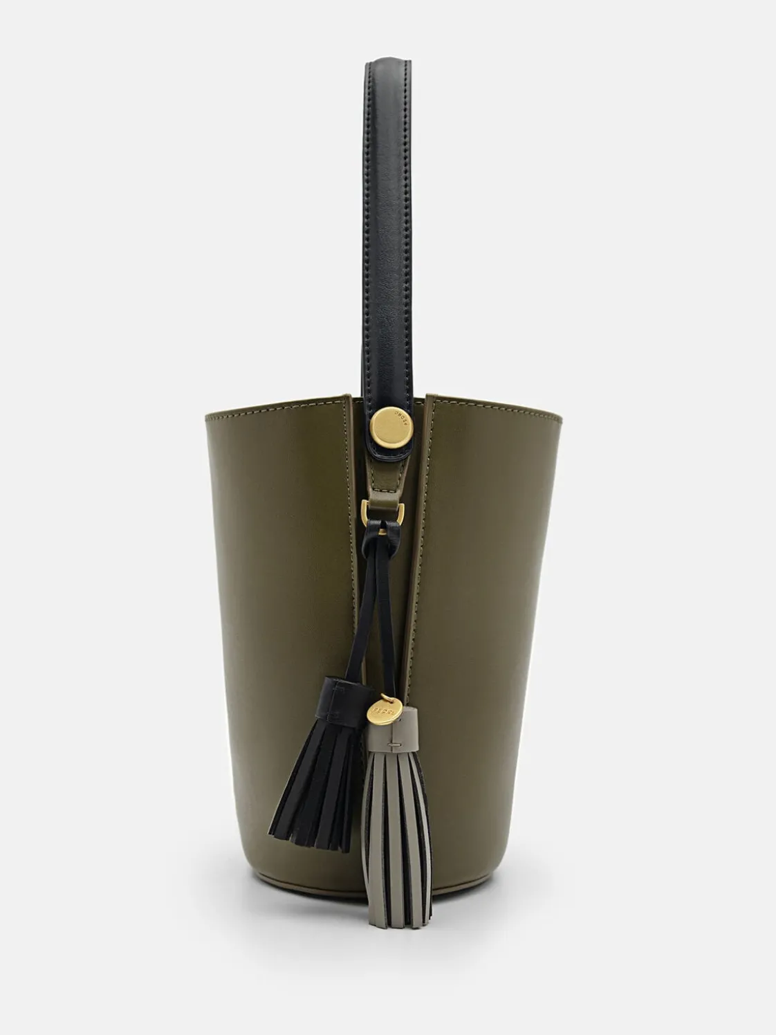 Mini Tassel Bucket Bag - Military Green