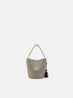 Mini Tassel Bucket Bag - Taupe